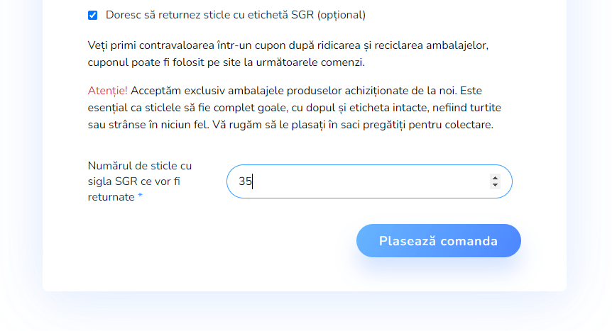 Returnare sticle SGR 2