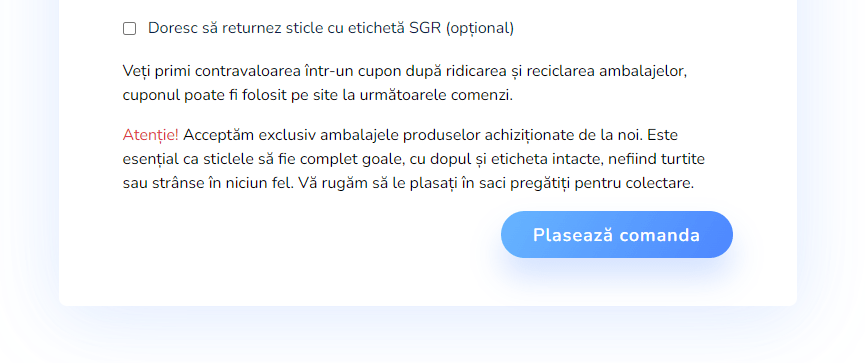 Returnare sticle SGR 1
